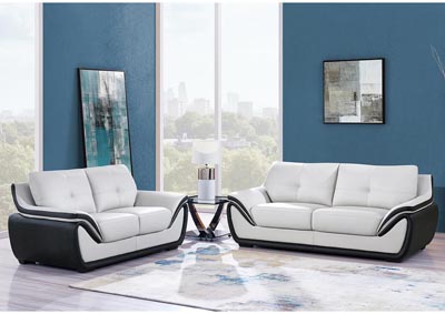 Natalie Light Grey/Black Sofa,Global Furniture USA